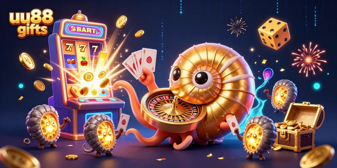 Experience exhilarating winnings with uu88 gifts featuring a vibrant casino scene of endless games and jackpots.