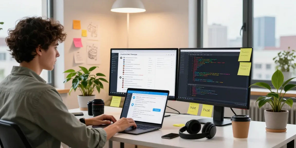 Accessing Telegram Web Version on a laptop in a modern tech workspace
